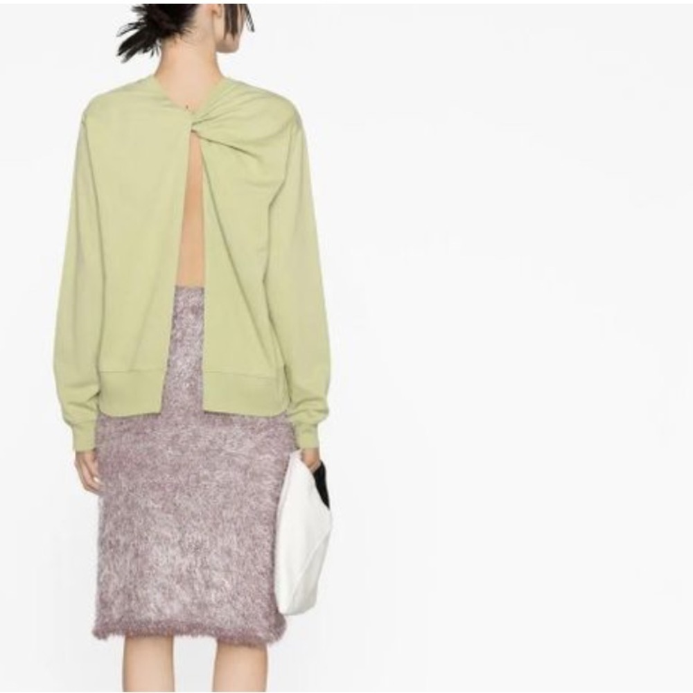 Proenza Schouler Green Twist-detail Crew-neck Sweatshirt XS